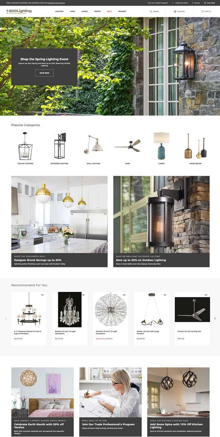 キャピトルライティングの1800lighting.com：住宅および商業用照明