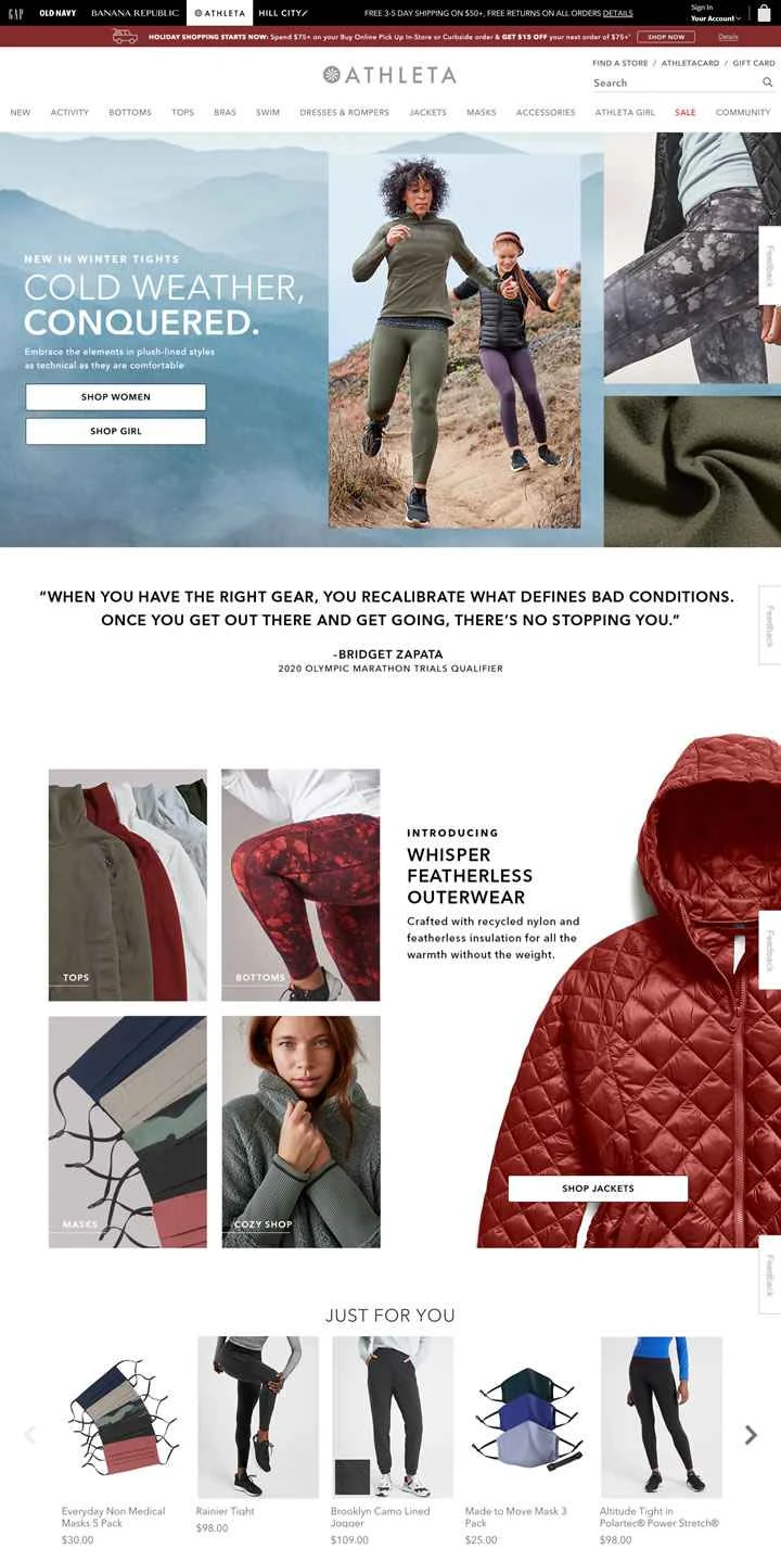 Athleta 公式サイト: 女性用ヨガウェア、テクニカル スポーツウェア、カジュアル スポーツウェアを購入できます。