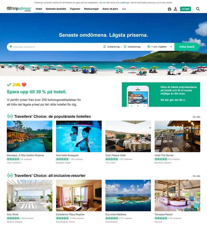 トリップアドバイザー スウェーデン: 世界有数の旅行ウェブサイト