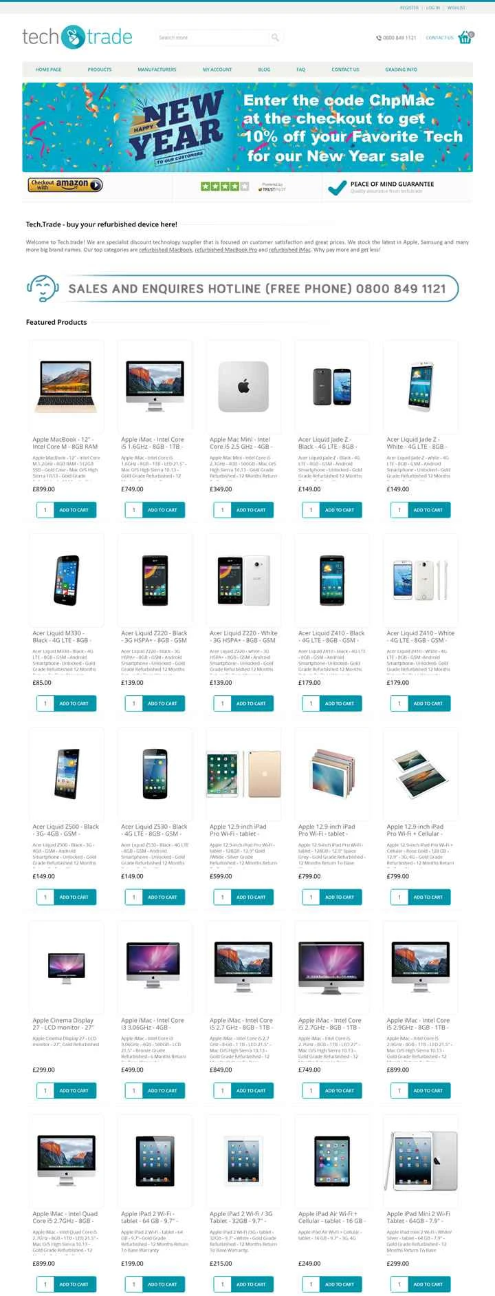 英国を拠点とする再生電子機器のオンライン小売業者、Tech Trade。