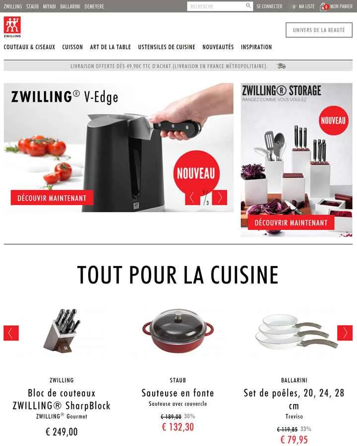 ZWILLING公式フランス語ウェブサイト：ドイツのナイフ、調理器具、キッチン用品ブランド