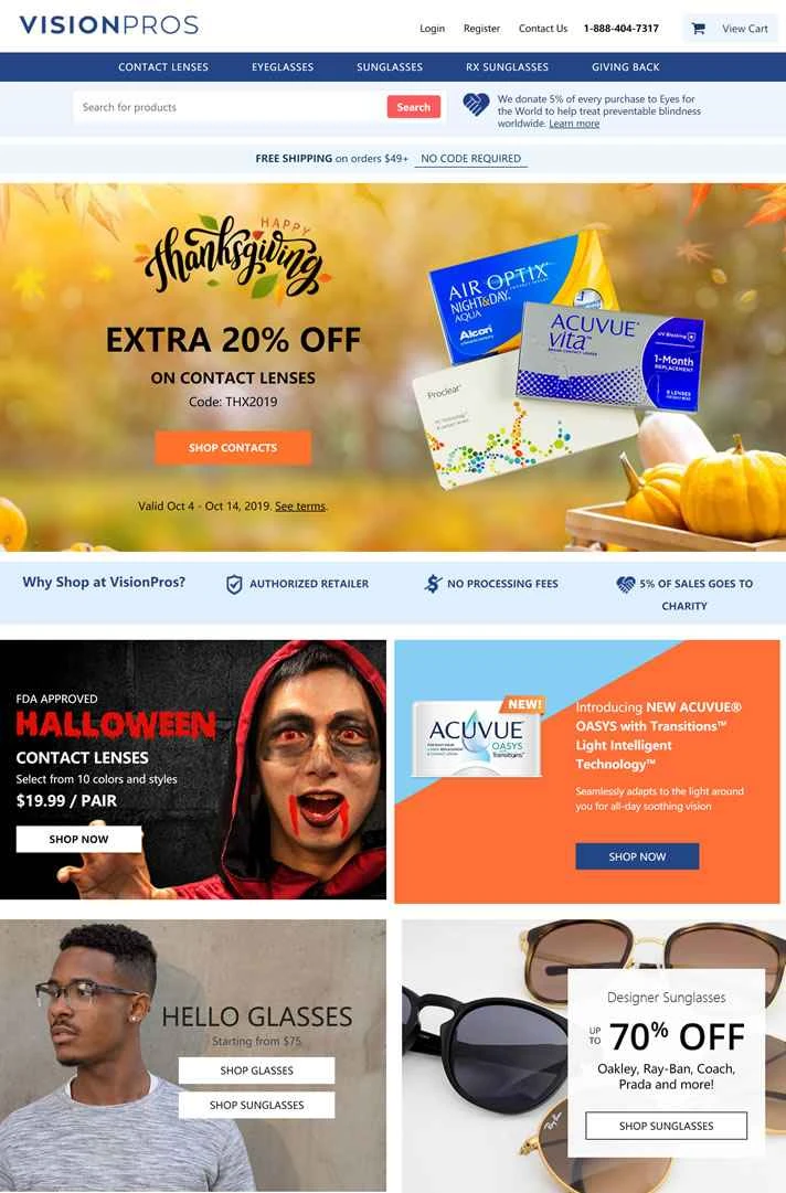 VisionPros は、カナダのオンライン コンタクト レンズおよびアイウェア ストアです。
