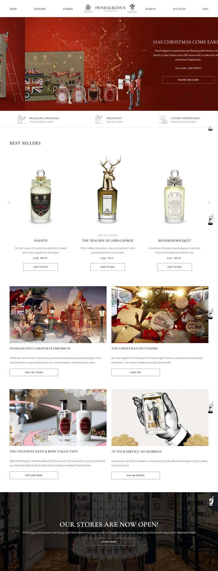 ペンハリガンの英国ウェブサイト：1870年に設立された英国の香水メーカー