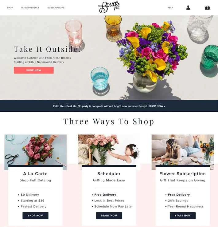 アメリカの農場の花の配達：The Bouqs