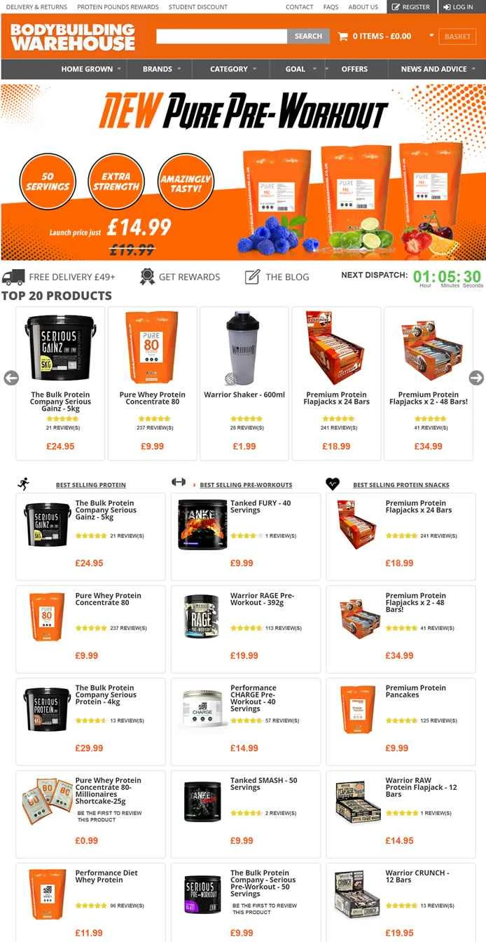 ボディビルディング・ウェアハウス（英国）