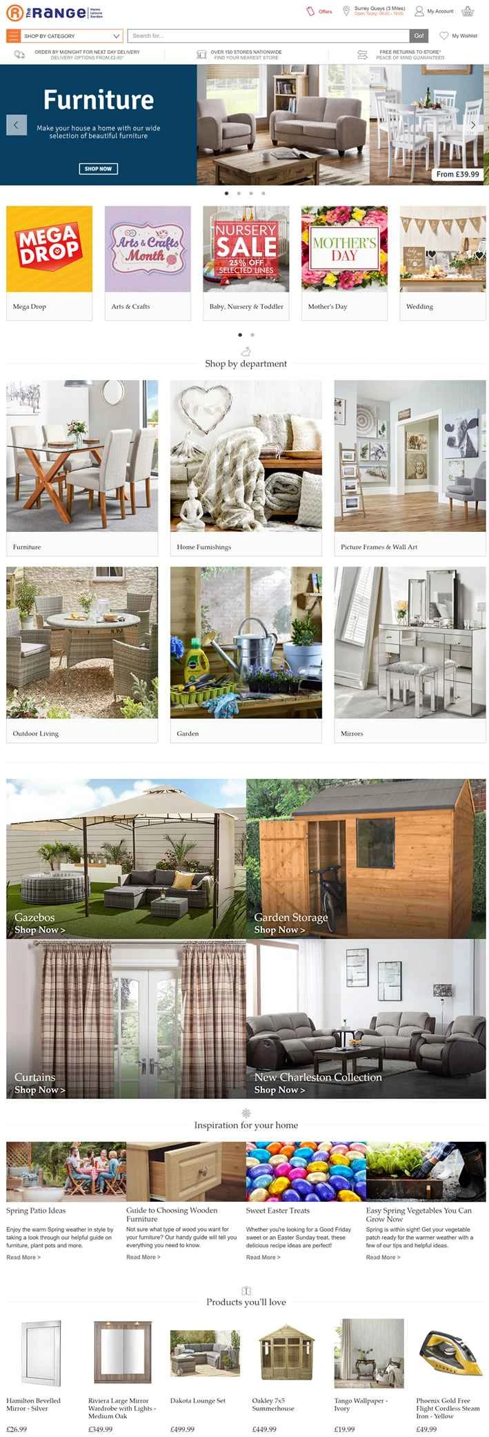 英国の有名な家具店「ザ・レンジ」