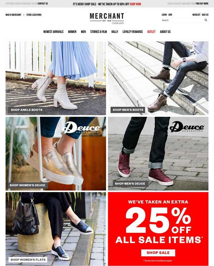 Merchant 1948 は、ニュージーランドの大手オンライン靴・ブーツ小売業者です。