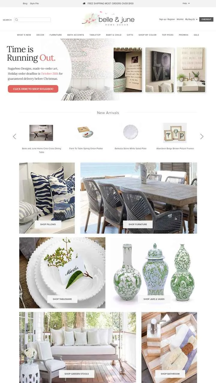 アメリカのオンラインホームデコレーションストア「Belle & June」