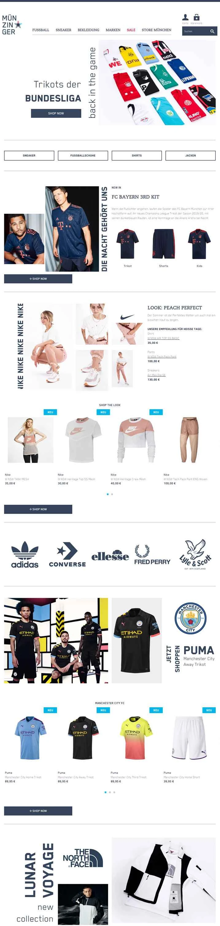 スニーカー、サッカーシューズ、ミュンヘンのユニフォーム：スポーツミュンツィンガー