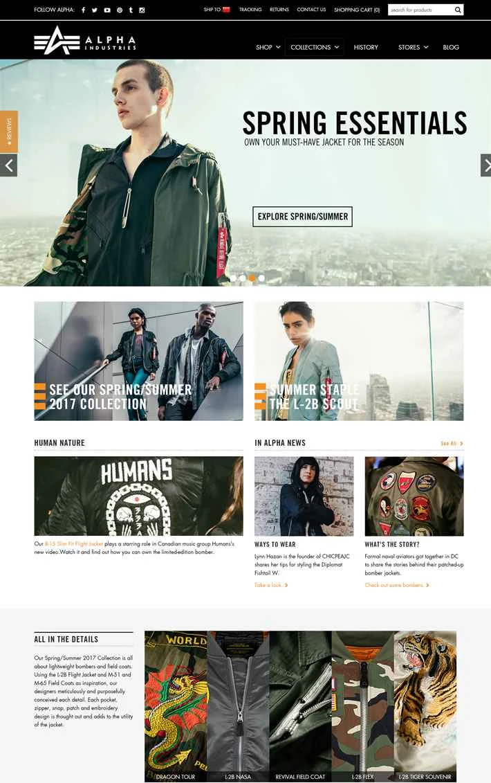 世界的に有名なミリタリースタイルのカジュアルウェアブランド、アルファインダストリーズ。