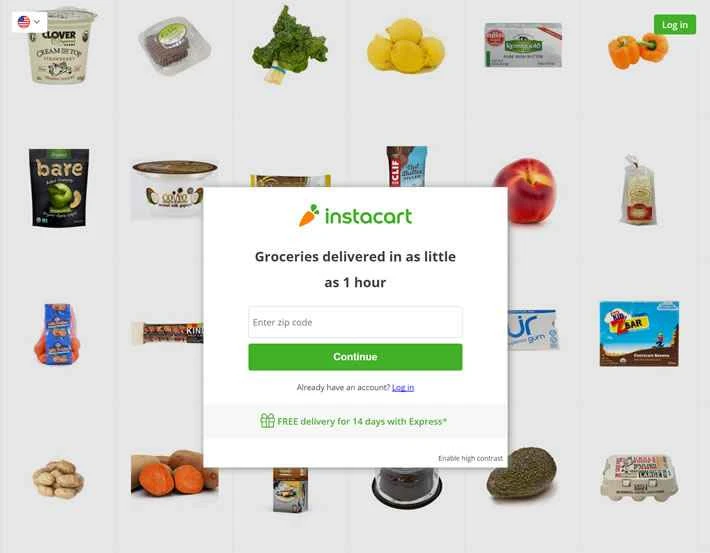 地元の店から食料品を配達：Instacart