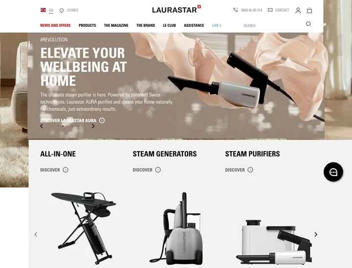 Laurastar UK 公式ウェブサイト: アイロンシステムとスチームアイロン