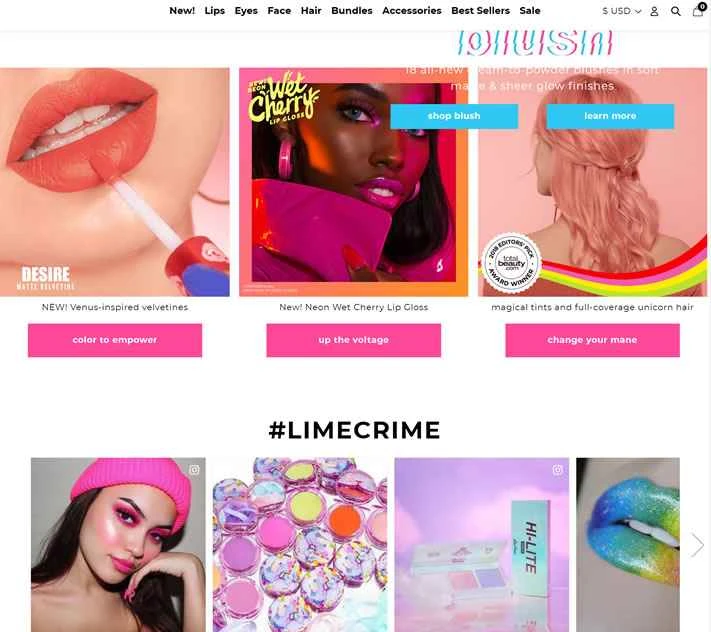Lime Crime 公式サイト: 夢のような妖精のようなテーマを専門とするアメリカのメイクアップ ブランド。
