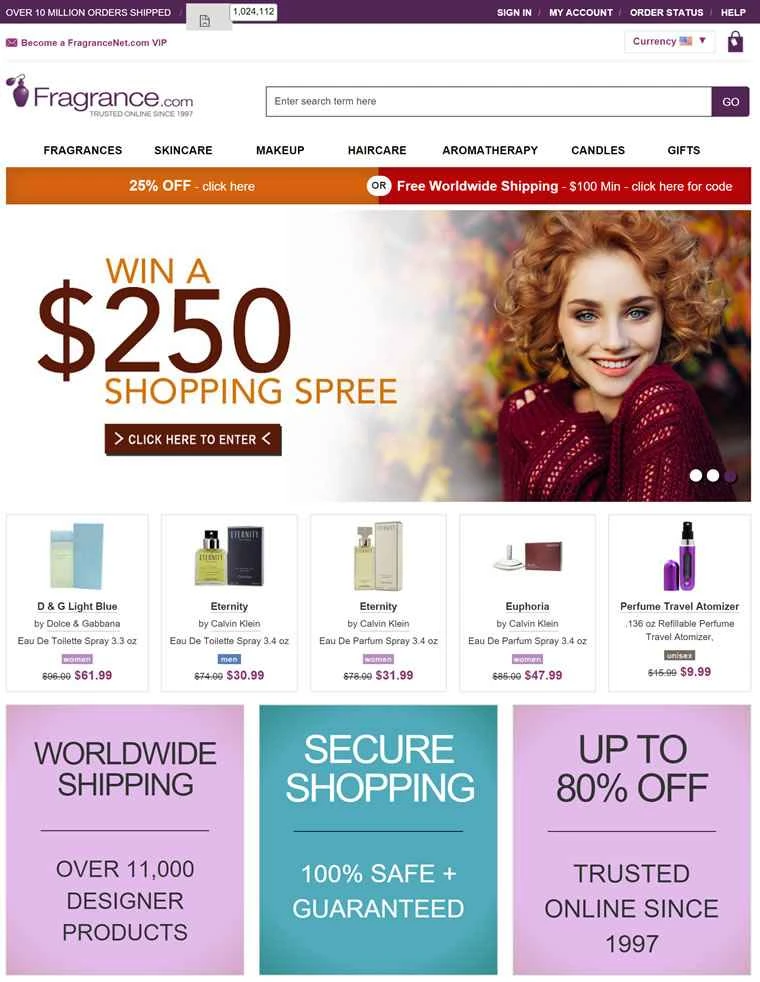 世界最大のディスカウント香水ストア：FragranceNet.com