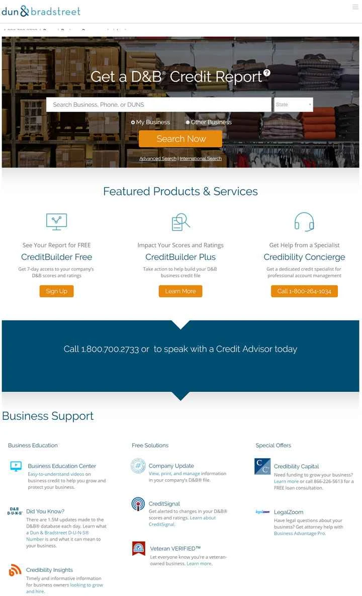 ダン・アンド・ブラッドストリートの信用レポートを入手する: ダン・アンド・ブラッドストリート