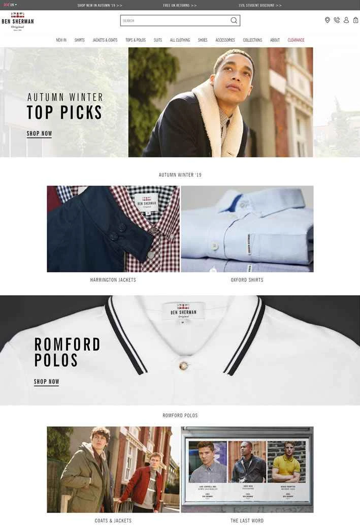 ベンシャーマン公式サイト：イギリスのメンズウェアブランド