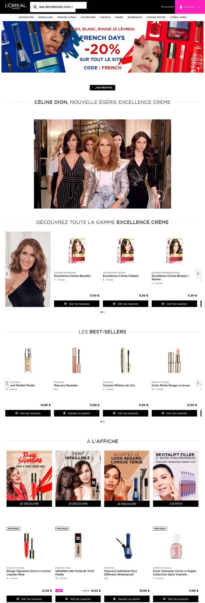 ロレアル パリ公式フランス語ウェブサイト: ロレアル パリ