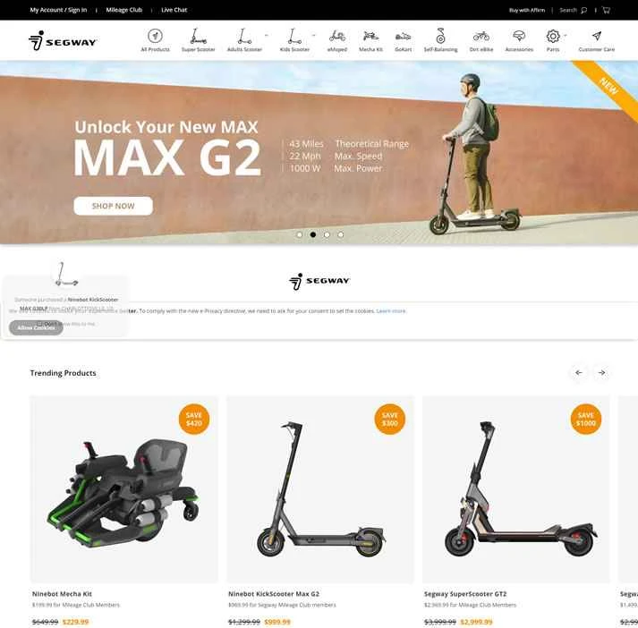 セグウェイ公式ストア：電動スクーターとアミューズメント施設