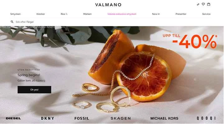 スウェーデン、ヴァルマノ：ジュエリーと時計の購入