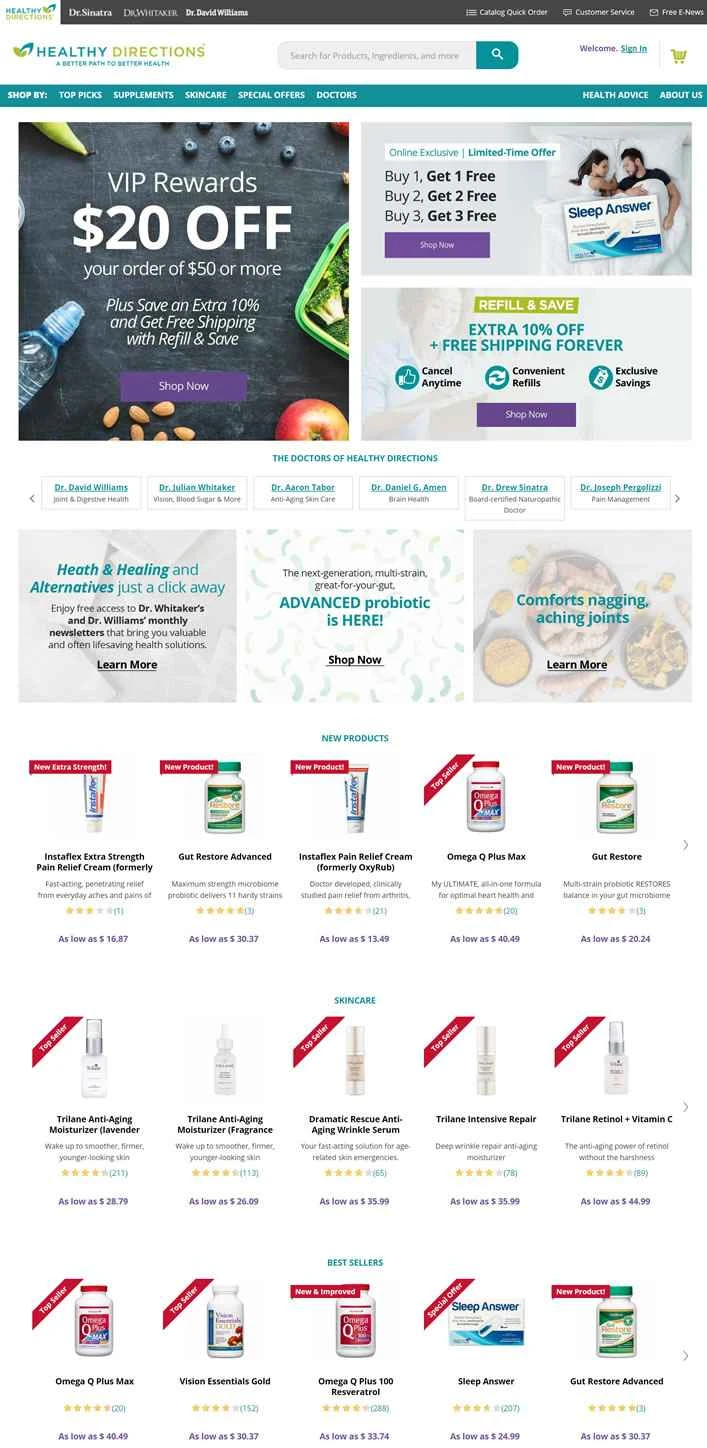 Healthy Directions は、医師が処方した栄養補助食品を米国に本拠地として供給する企業です。