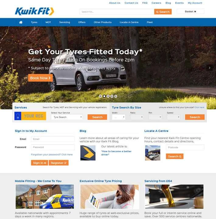 クイックフィット：英国を代表する自動車タイヤとファストヘルスセンター