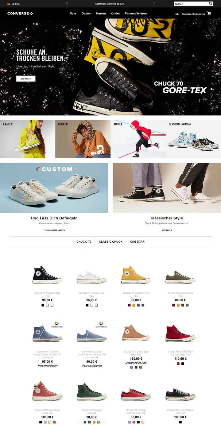 コンバースドイツ公式サイト：コンバースドイツ