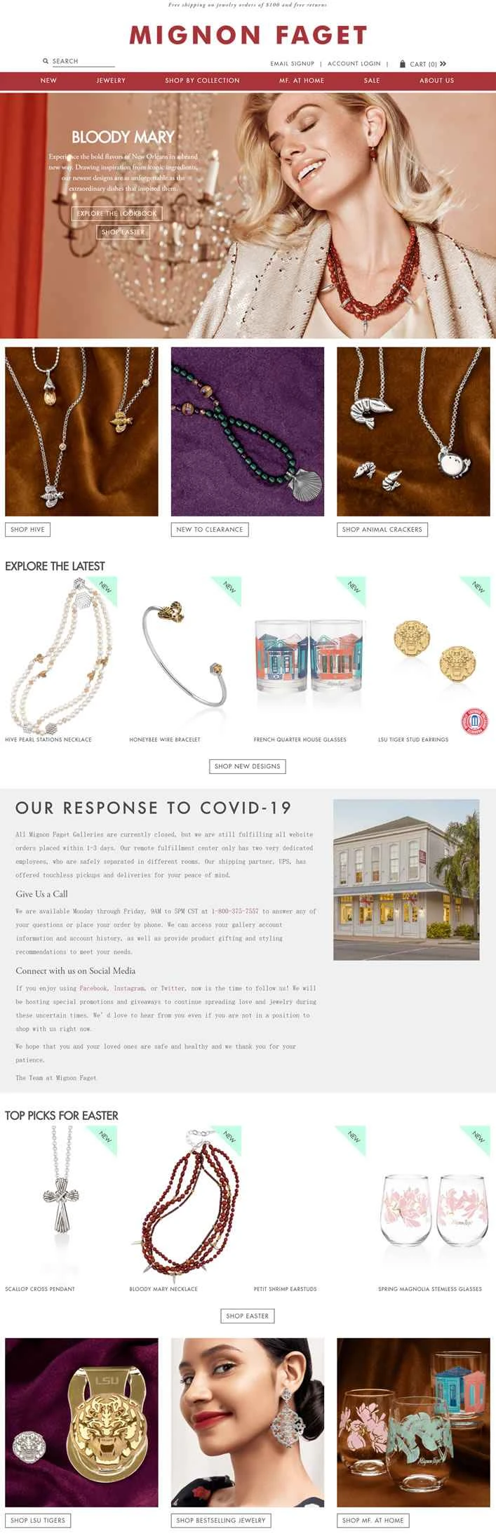 ニューオーリンズのジュエリー：ミニョン・ファジェット