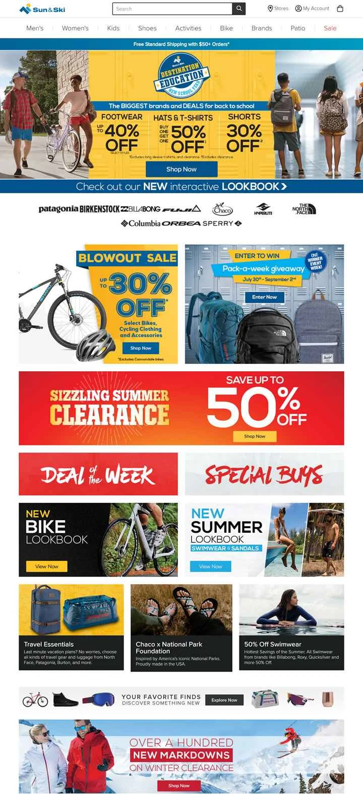 アメリカのアウトドアスポーツ用品店「サン＆スキー」