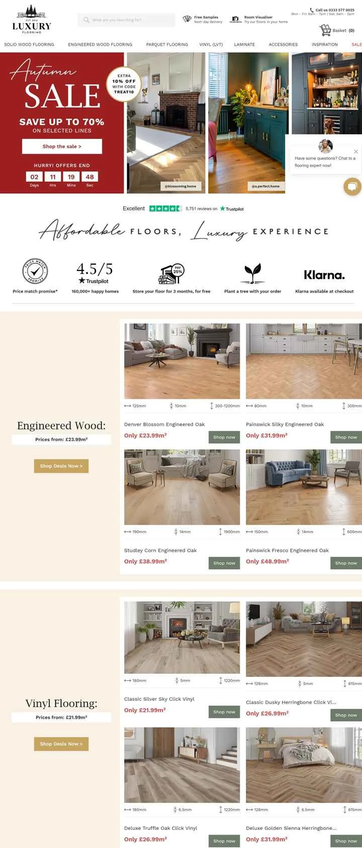 高級フローリングと家具（英国の高級フローリングのウェブサイト）