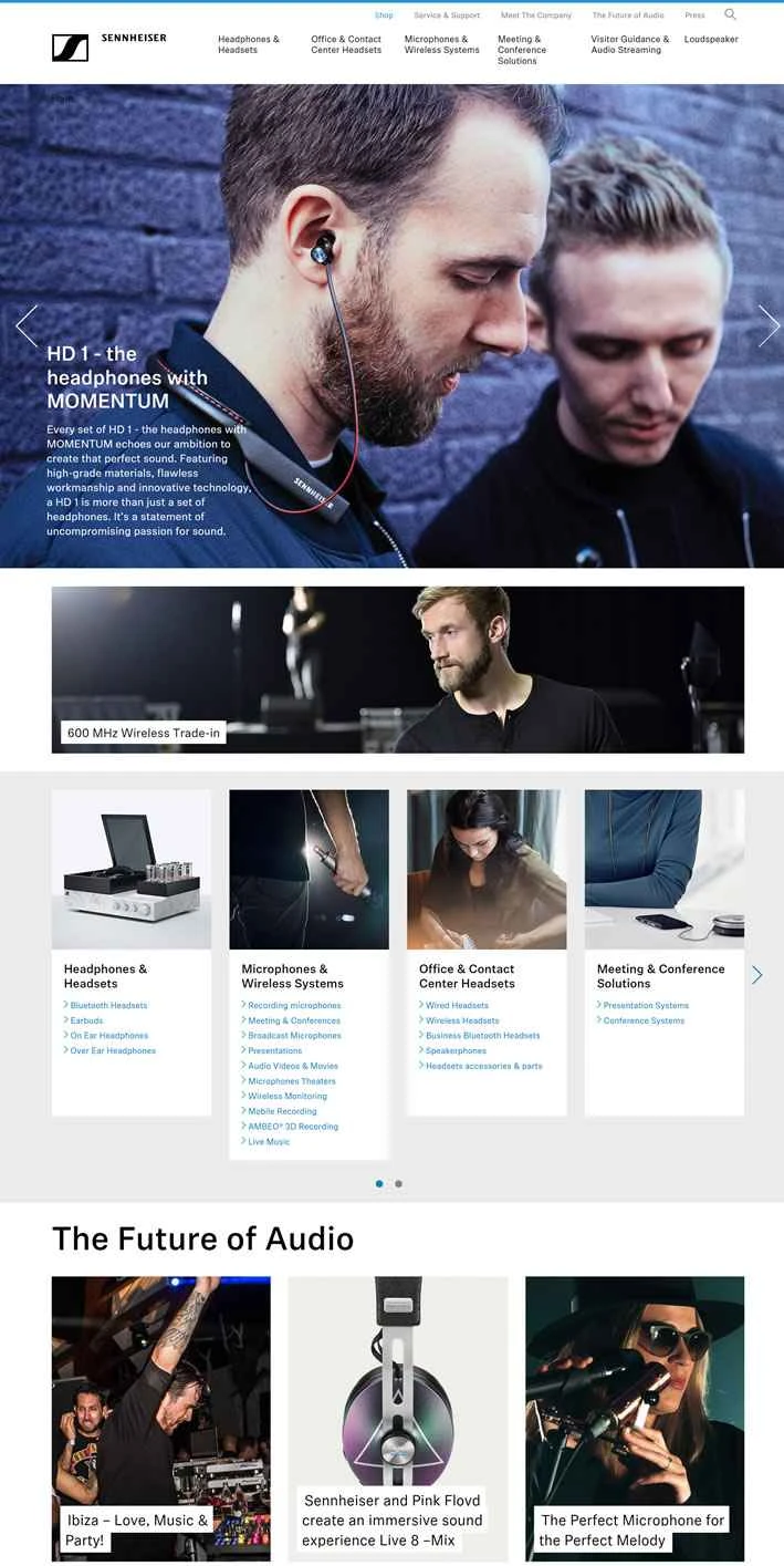 Sennheiser USウェブサイト: Sennheiserのヘッドフォンとヘッドセット