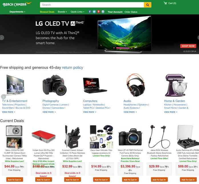 米国のカメラ・家電量販店「ビーチカメラ」