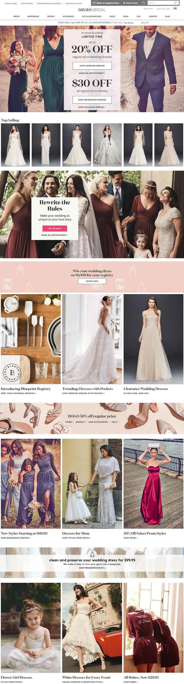 米国最大のブライダルショップチェーン「デイビッズ・ブライダル」