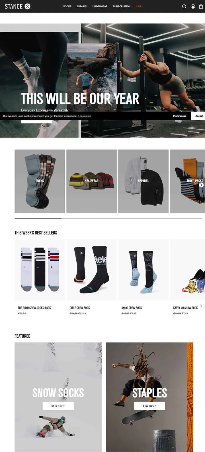 Stance EU ウェブサイト: Stance ソックス、そのユニークさの秘密を公開。