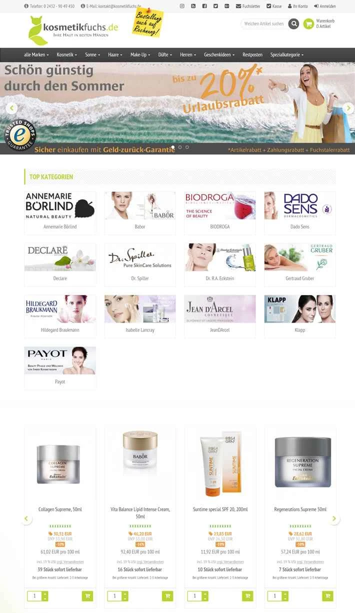 ドイツの化粧品・自然派化粧品のオンラインストア：kosmetikfuchs.de