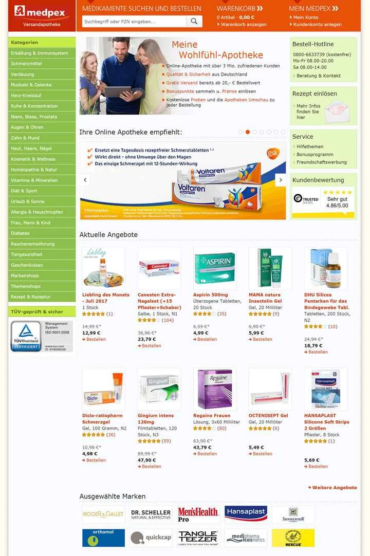 Medpex は、コストパフォーマンスに優れたドイツのオンライン薬局です。