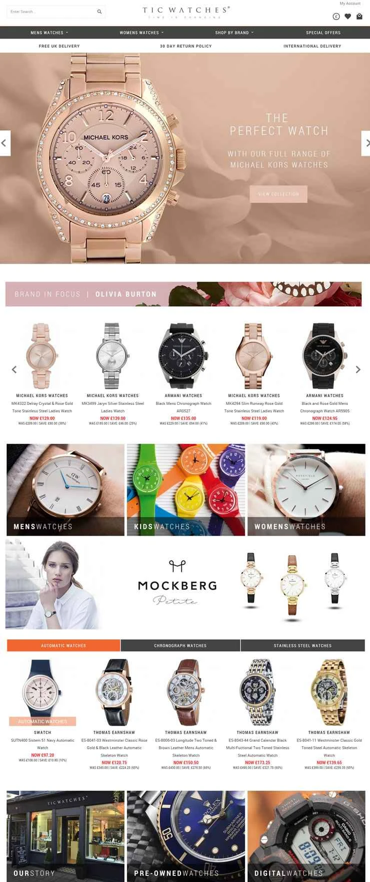 TIC Watches は、最新のデザイナーズ ウォッチを扱う英国 No.1 の独立系小売業者です。