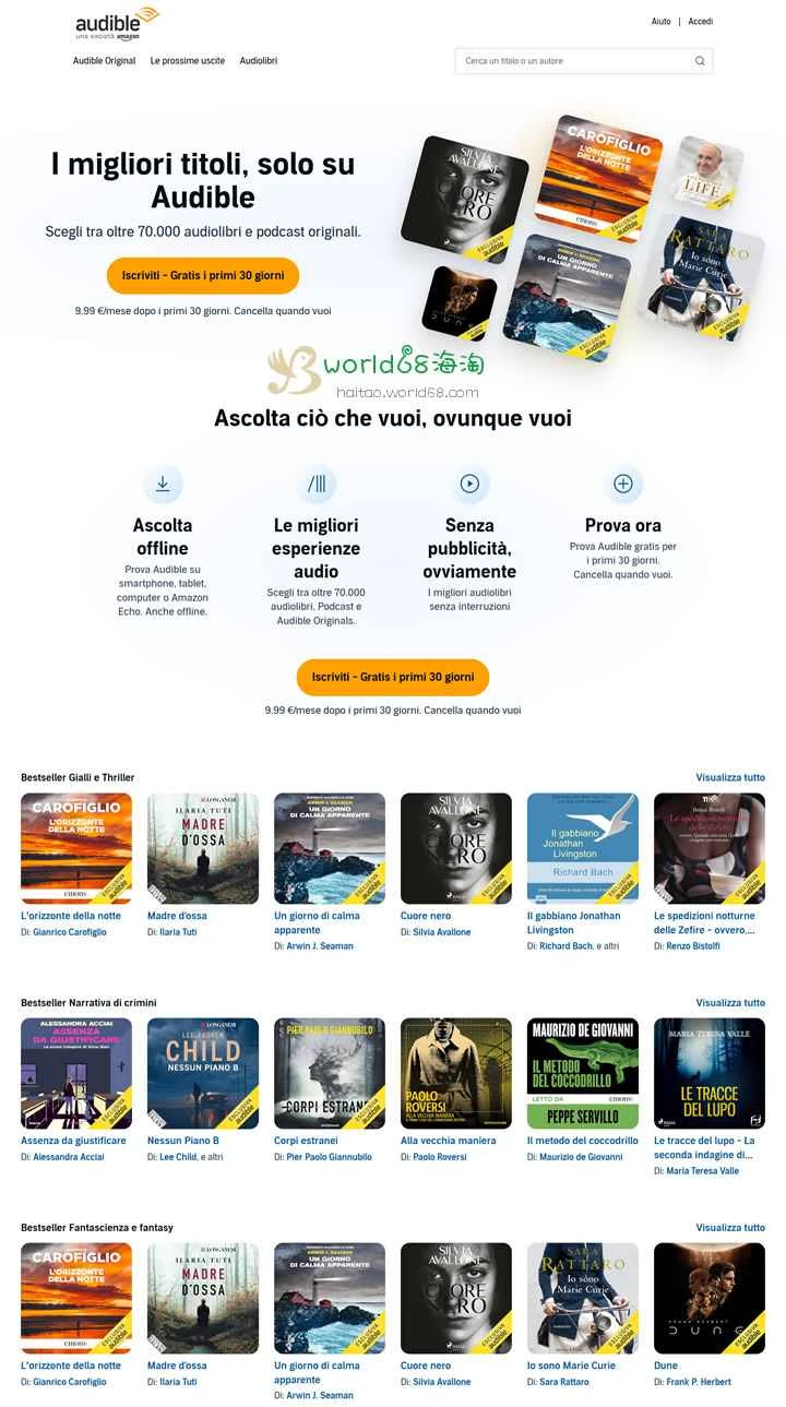 Audible Italy: オーディオブックとポッドキャスト