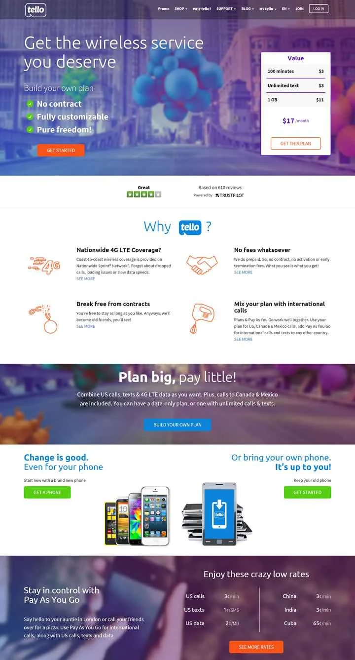 米国で最も柔軟なモバイルプロバイダー、Tello