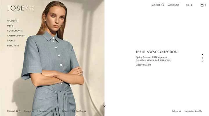 ジョセフ公式サイト：英国のニッチラグジュアリーブランド