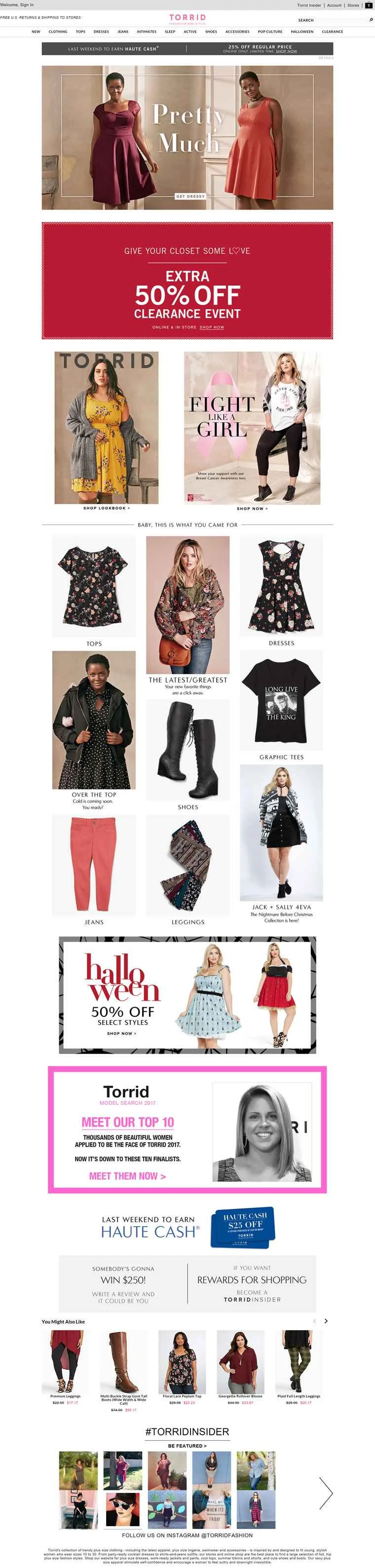 プラスサイズの女性用衣料品を扱う米国の小売業者、TORRID。