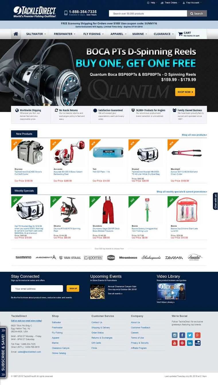 世界トップクラスの釣り具店、TackleDirect。