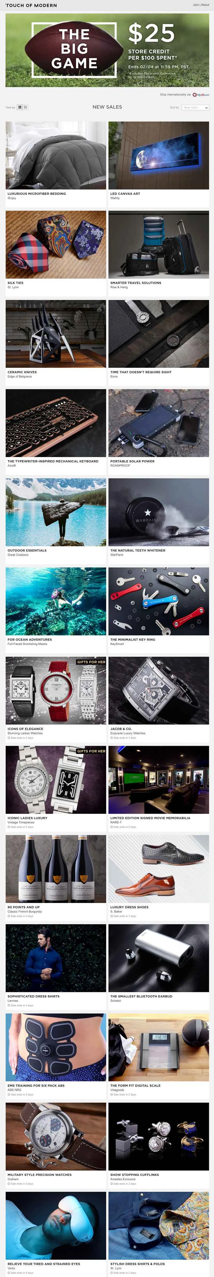 アメリカで最も人気のあるメンズファッションウェブサイト「Touch of Modern」