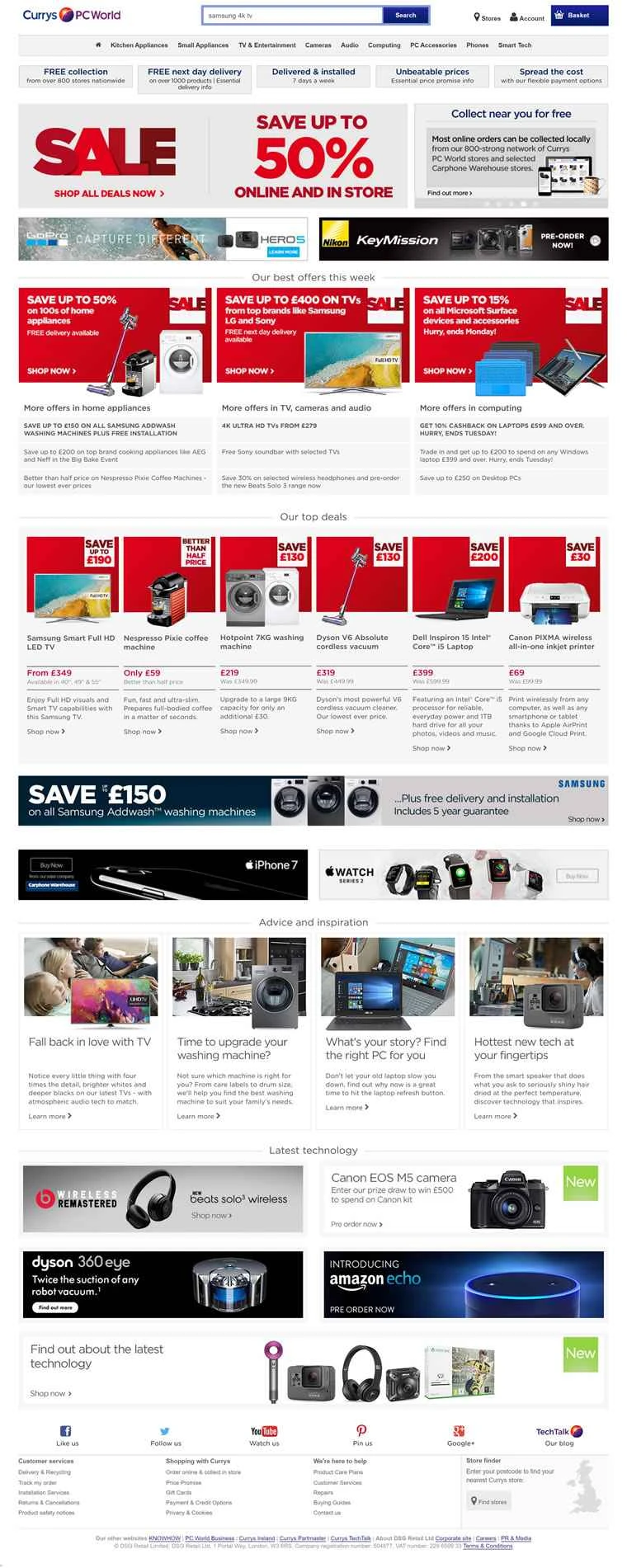 英国最大の家電・電子機器小売業者、カリーズ