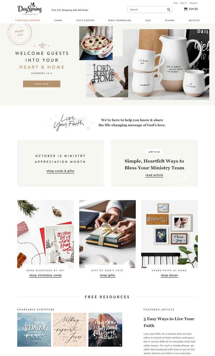 クリスチャンカード、​​モチベーションアップギフト、ホームデコレーションなど：DaySpring