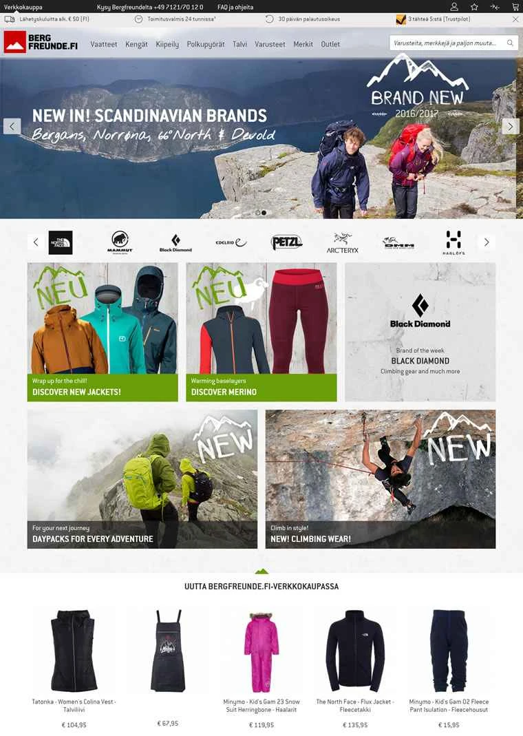 Bergfreunde は、登山、山岳スポーツ、アウトドア用品を専門とするフィンランドのオンライン ストアです。
