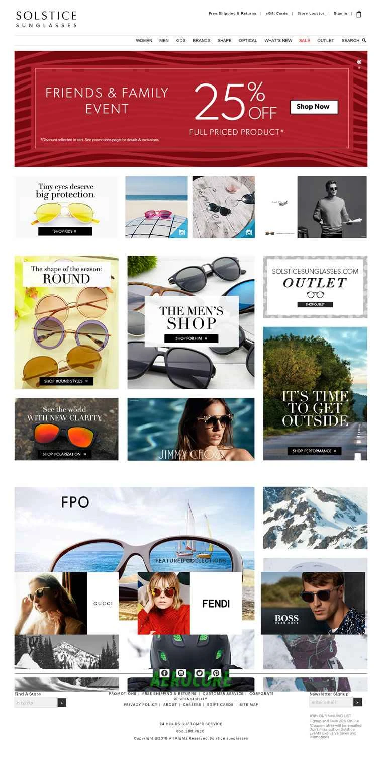 Solstice Sunglasses は、米国のオンライン サングラス専門小売業者です。