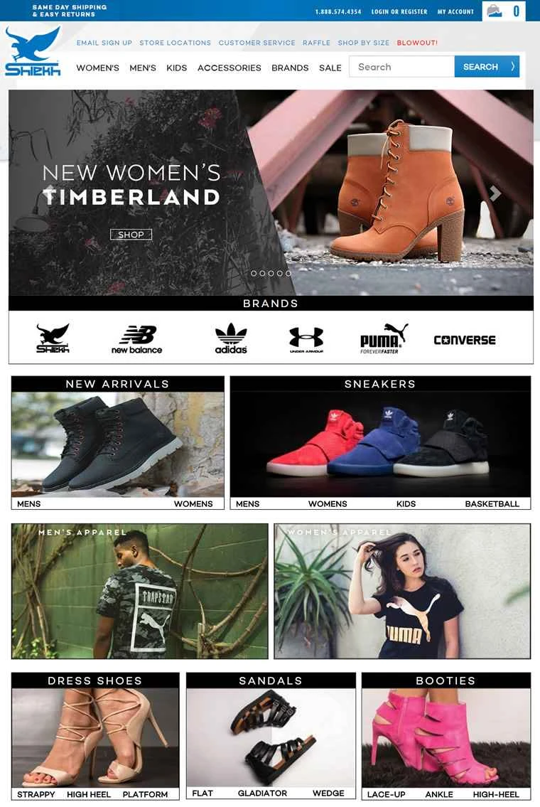 アメリカの靴ショッピングサイト：Shiekh Shoes