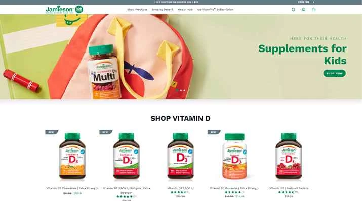 ジェイミーソンビタミンズカナダ公式ウェブサイト：ジェイミーソンビタミンズ