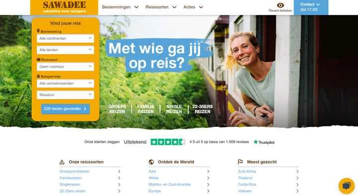オランダの旅行ウェブサイト：Sawadee