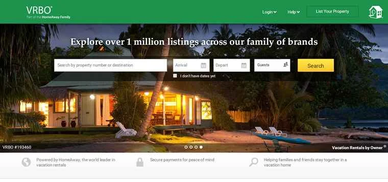 米国で最も人気のあるバケーションレンタルウェブサイトVRBO